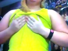 Chubby girl showing tits